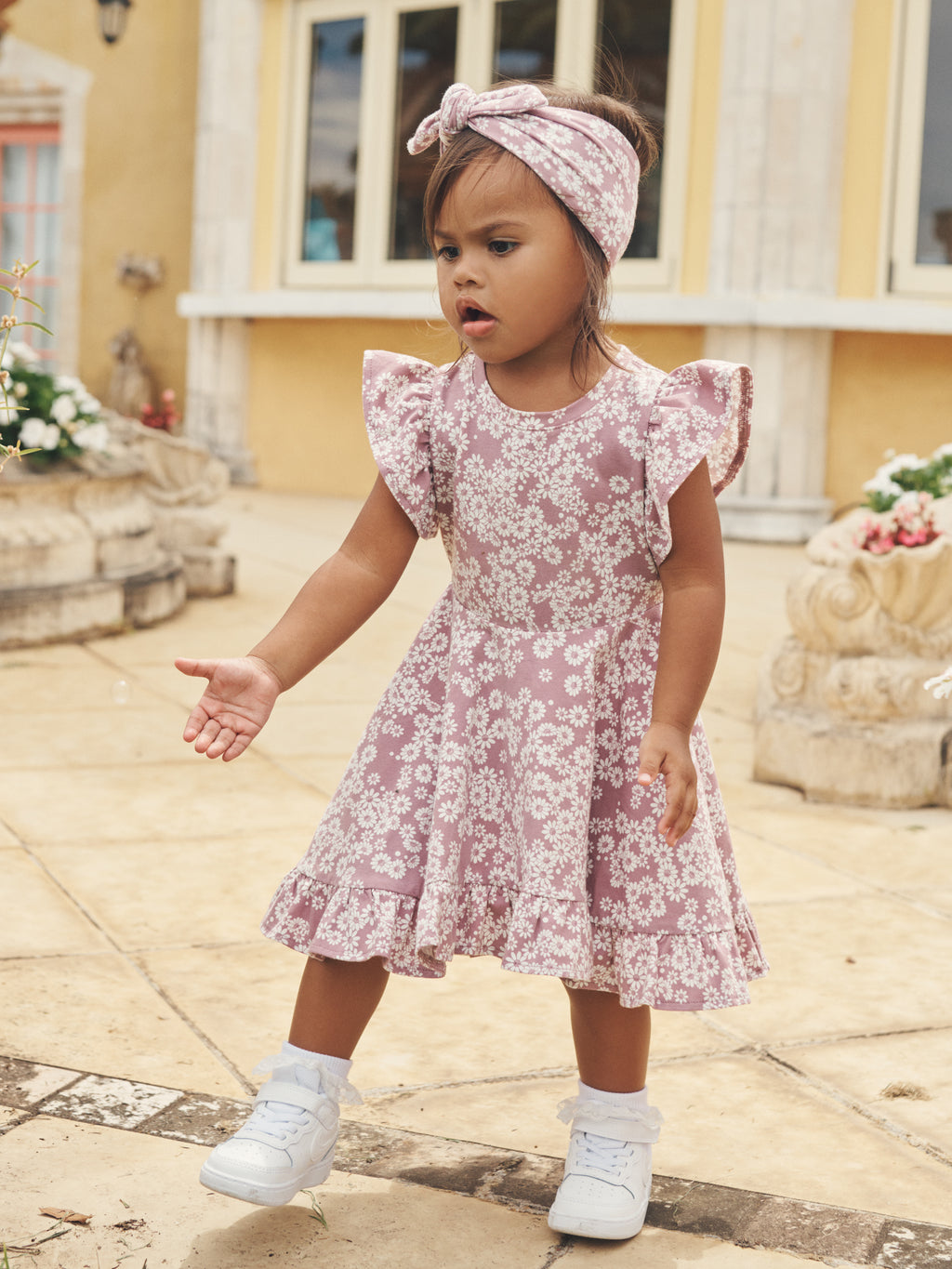 Huxbaby Headband - Grape Daisy Print