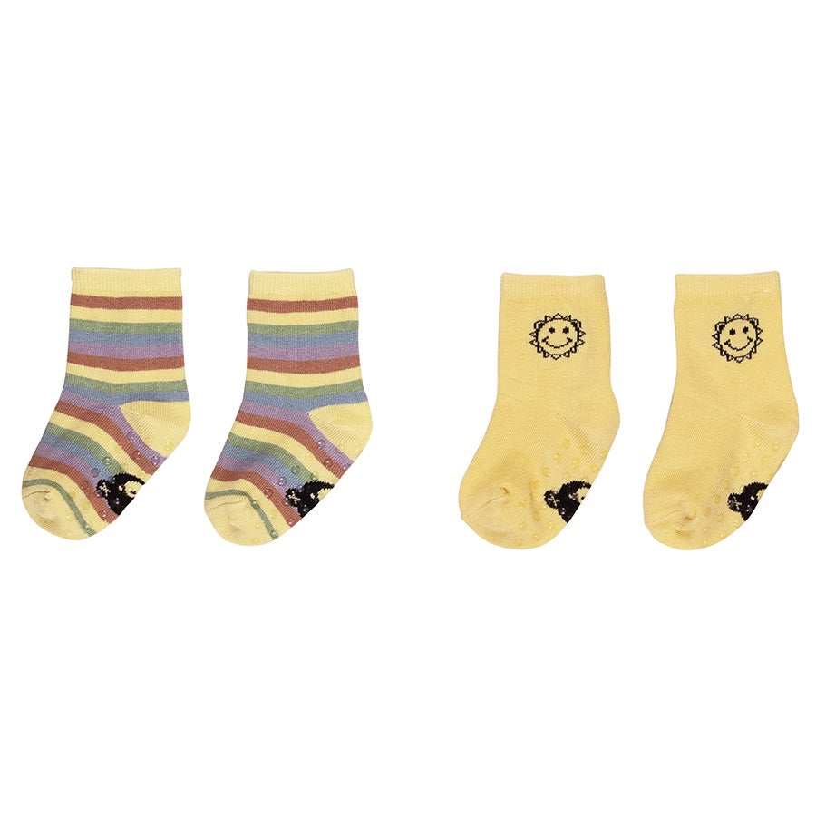 Huxbaby Socks 2 Pack - Rainbow Stripe/Sunny