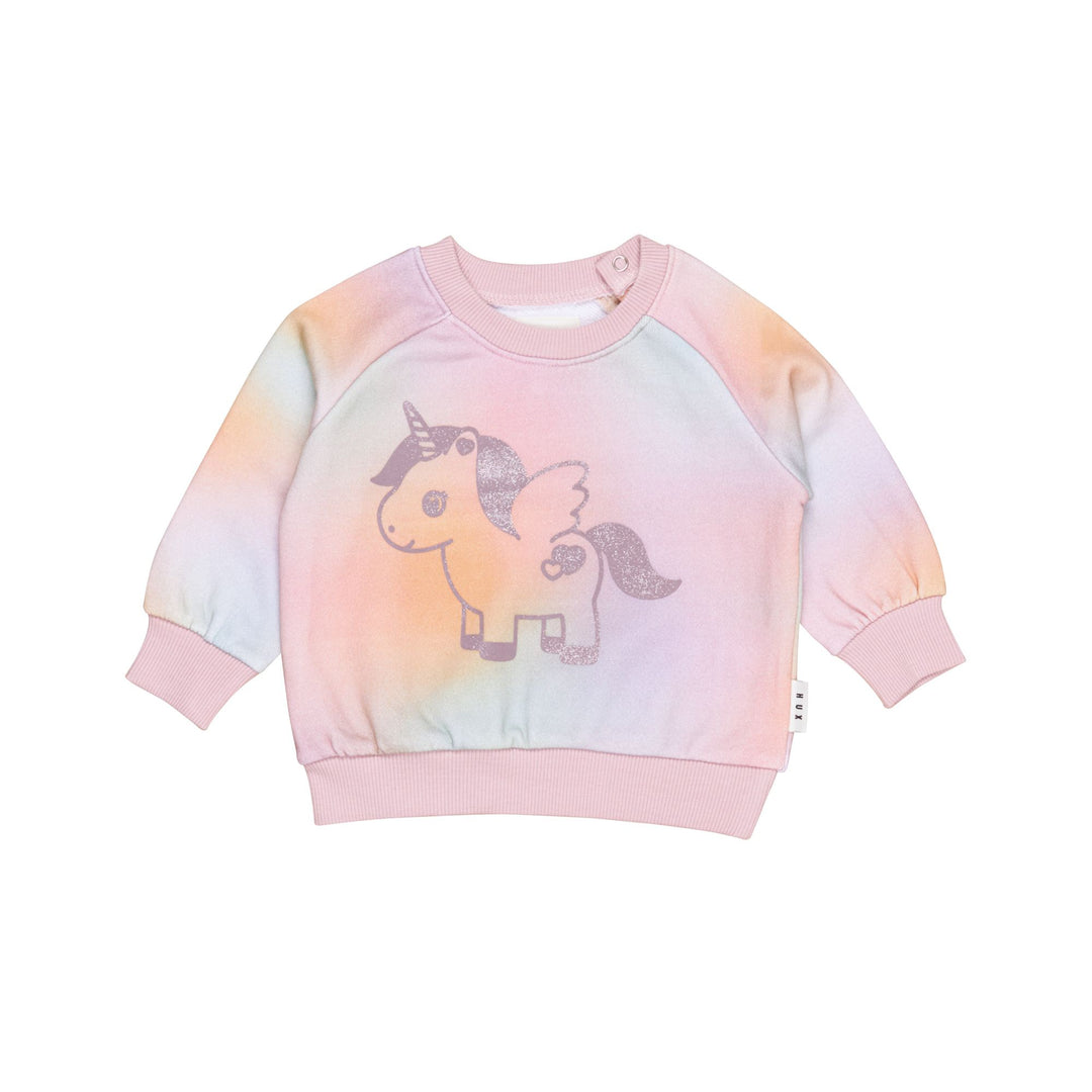 Huxbaby Rainbow Swirl Glittercorn Sweatshirt