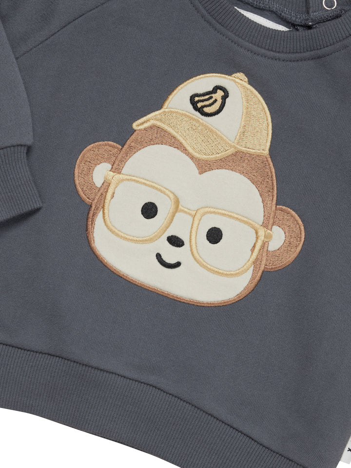 Huxbaby Monkey Sweatshirt - Ink