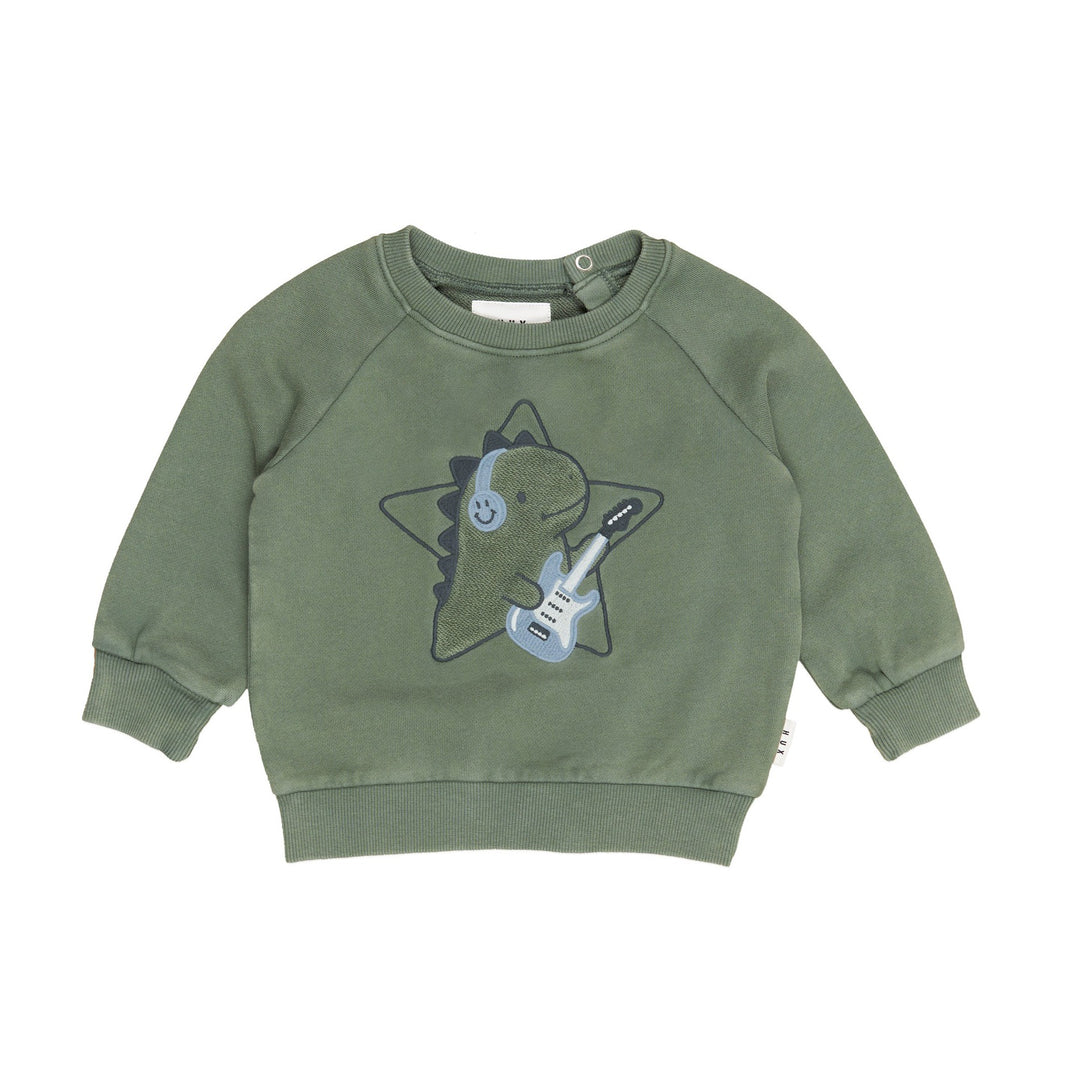 Huxbaby Dino Star Sweatshirt - Washed Green