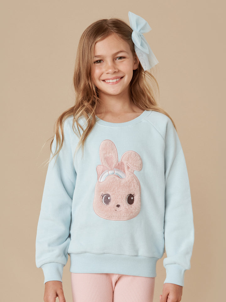 Huxbaby Fur Bunny Sweatshirt - Sky