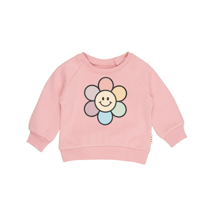 Huxbaby Rainbow Daisy Sweatshirt - Dusty Rose