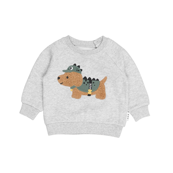 Huxbaby Dino Dog Sweatshirt - Grey Marle