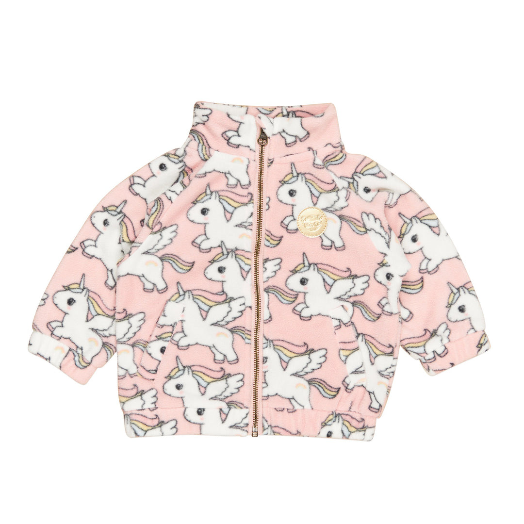 Huxbaby Magical Unicorn Fleece Jacket - Rosebud