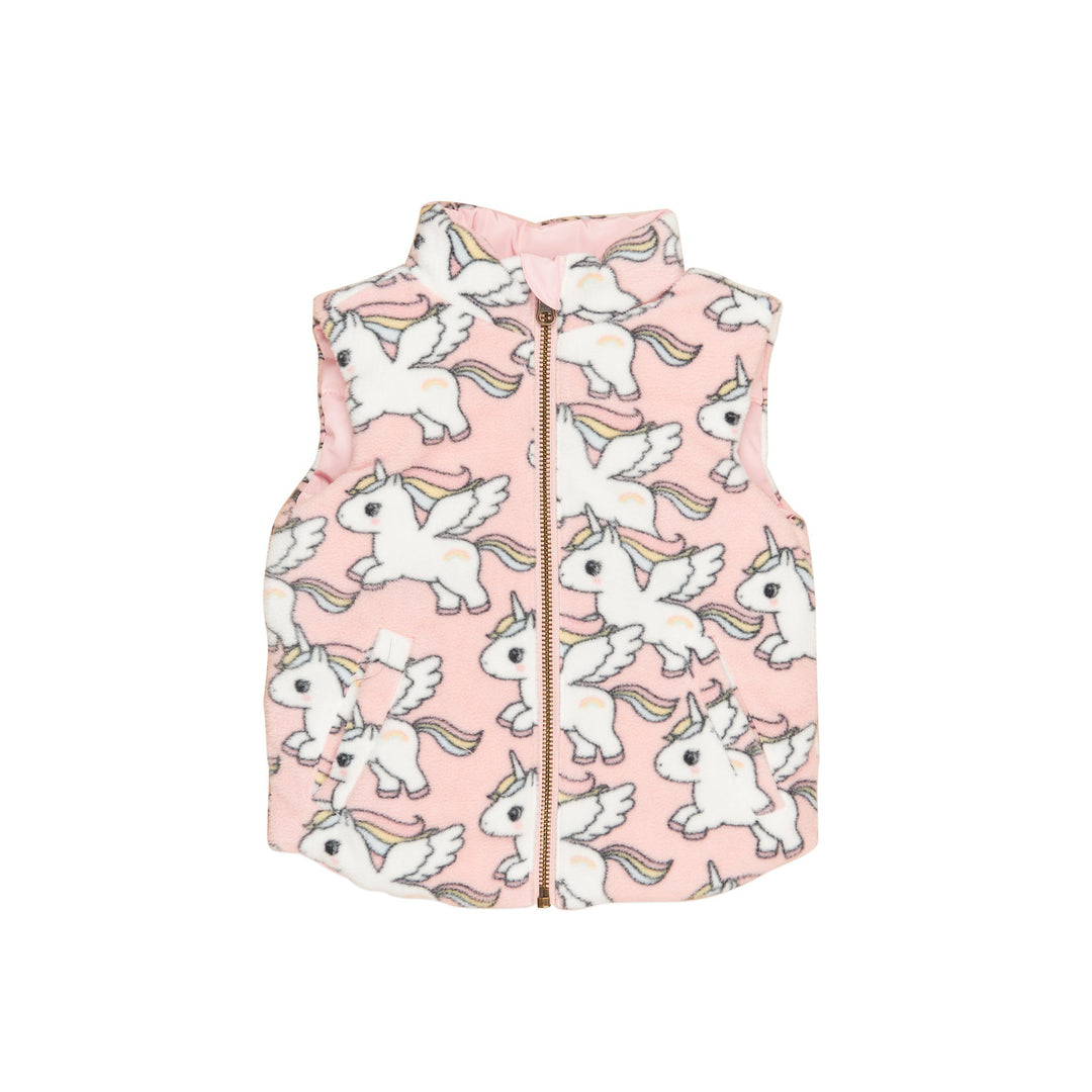 Huxbaby Magical Unicorn Reversible Fleece Vest - Rosebud