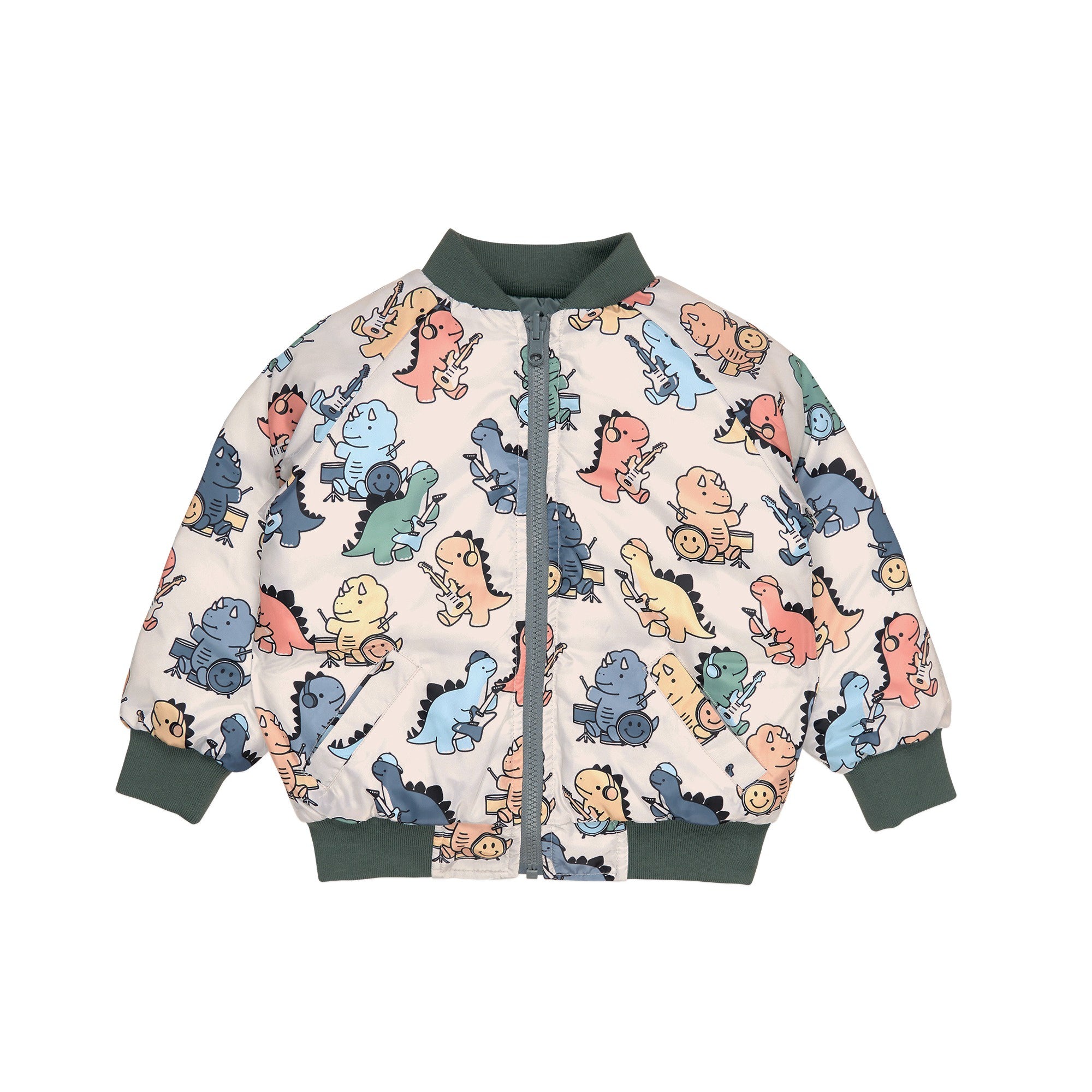 Dino Band Reversible Bomber - Light Spruce