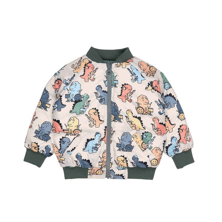 Huxbaby Dino Band Reversible Bomber - Light Spruce