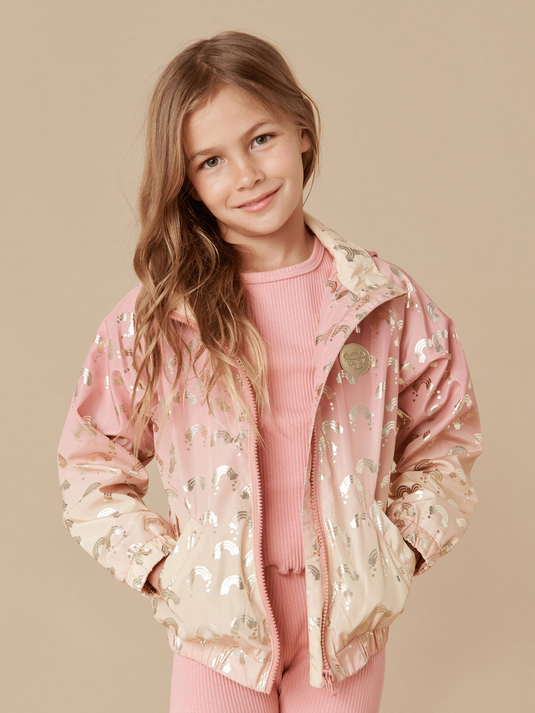 Huxbaby Raining Hearts Rain Jacket - Sunrise