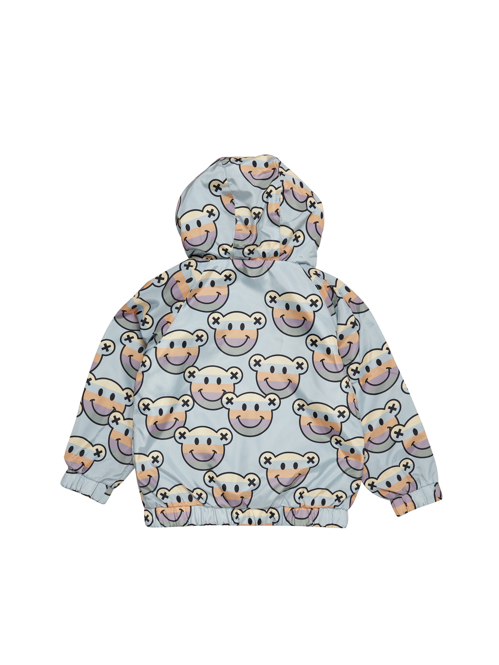 Huxbaby Smile Bear Reversible Rain Jacket - Dusty Sky