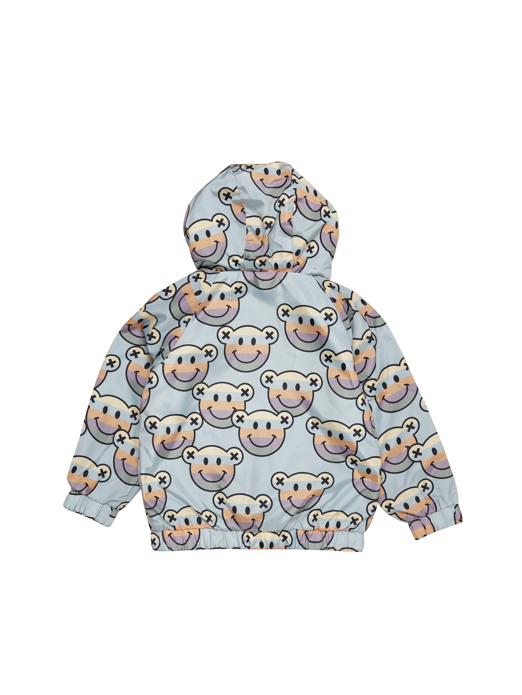 Huxbaby Smile Bear Reversible Rain Jacket - Dusty Sky