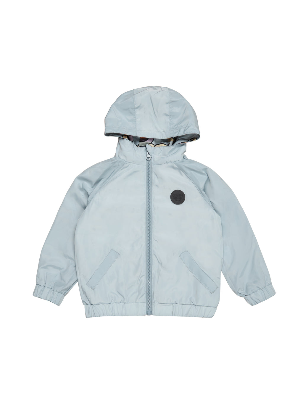 Huxbaby Smile Bear Reversible Rain Jacket - Dusty Sky