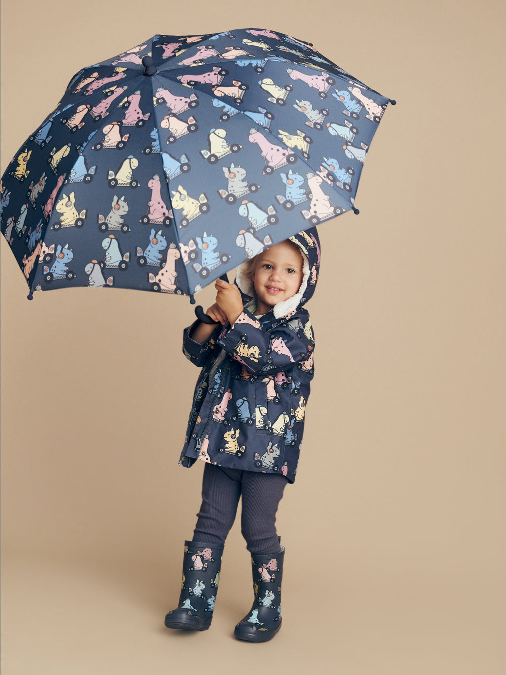 Huxbaby Dino Racer Raincoat - Ink