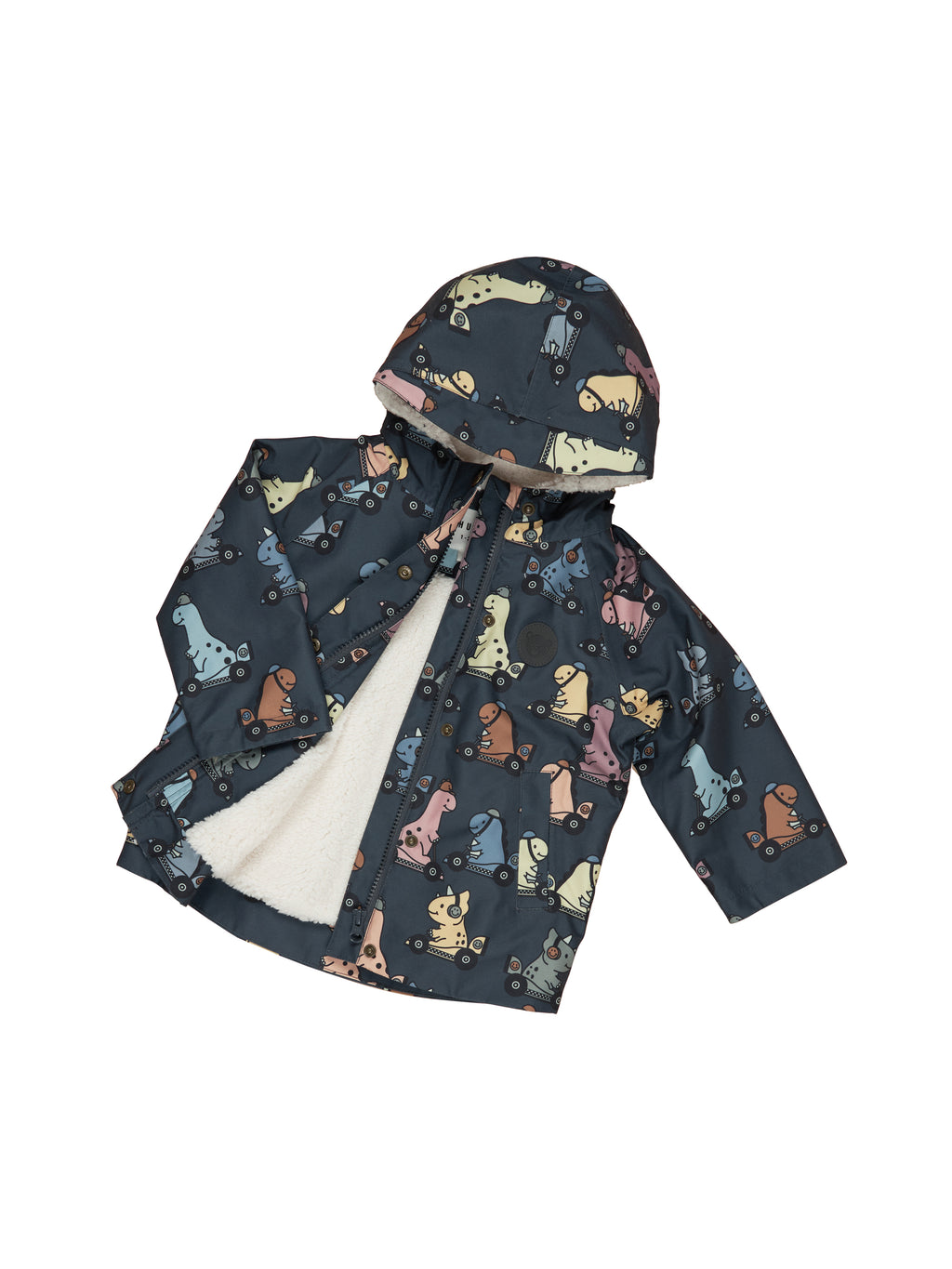 Huxbaby Dino Racer Raincoat - Ink