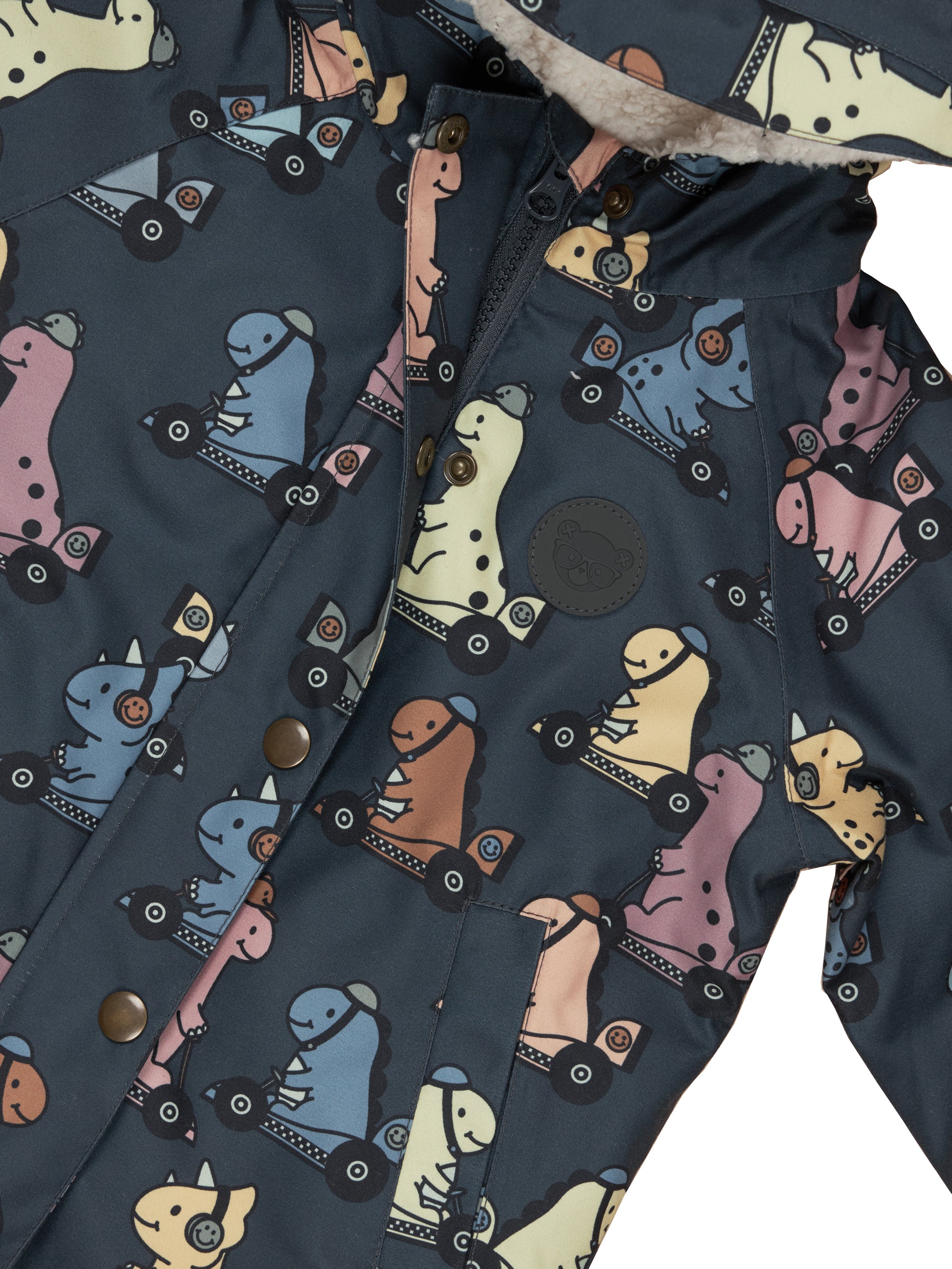 Huxbaby Dino Racer Raincoat - Ink