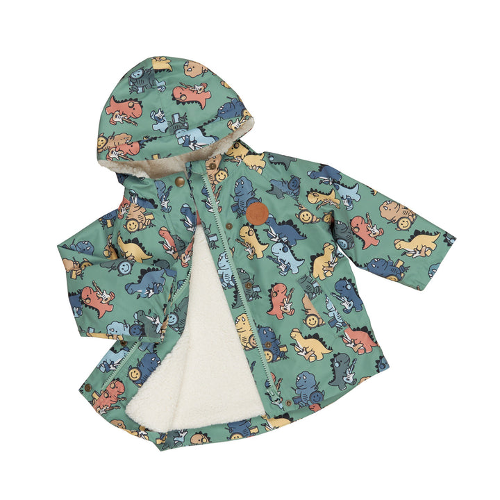 Huxbaby Dino Band Raincoat - Winter Green