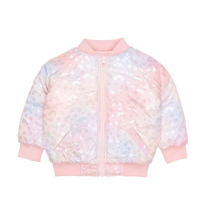 Huxbaby Rainbow Reversible Bomber - Rosebud