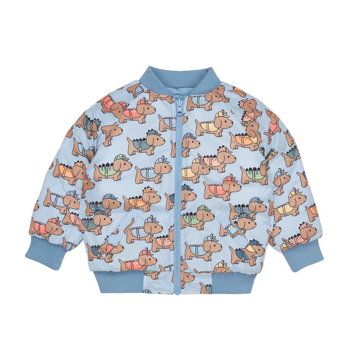 Huxbaby Dino Dog Reversible Bomber - Mountain Blue