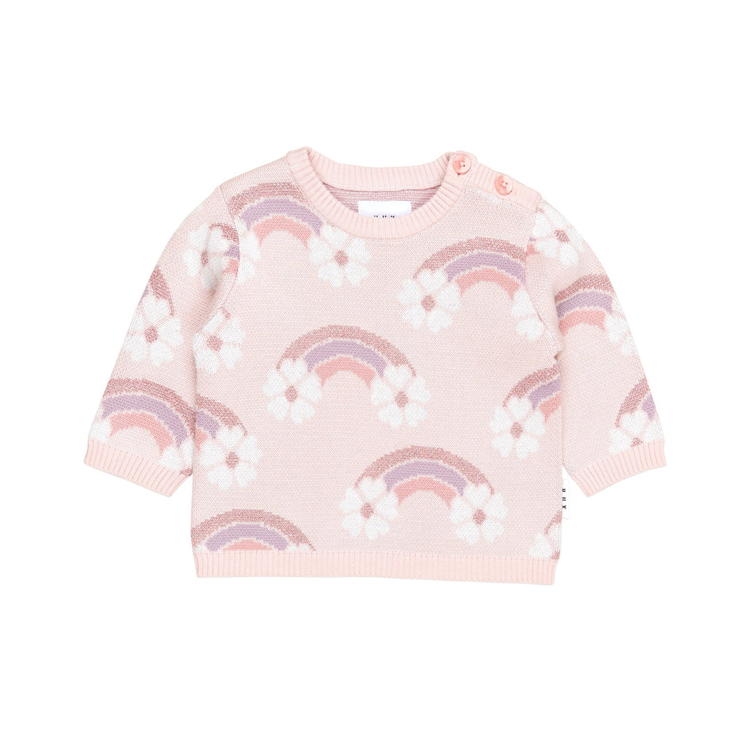 Huxbaby Flowerbow Knit Jumper - Pink Pearl