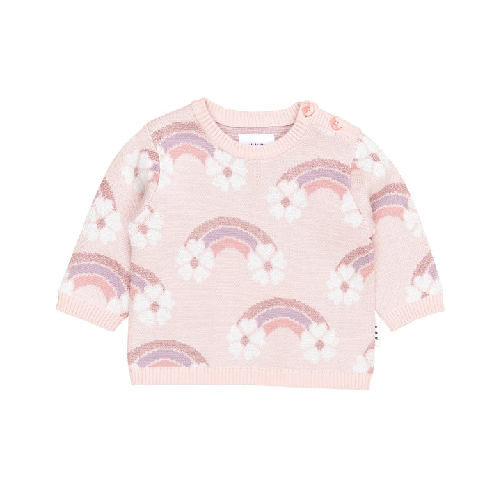Huxbaby Flowerbow Knit Jumper - Pink Pearl