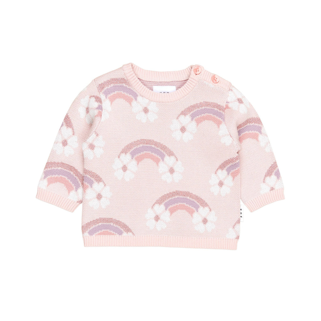 Flowerbow Knit Jumper - Pink Pearl