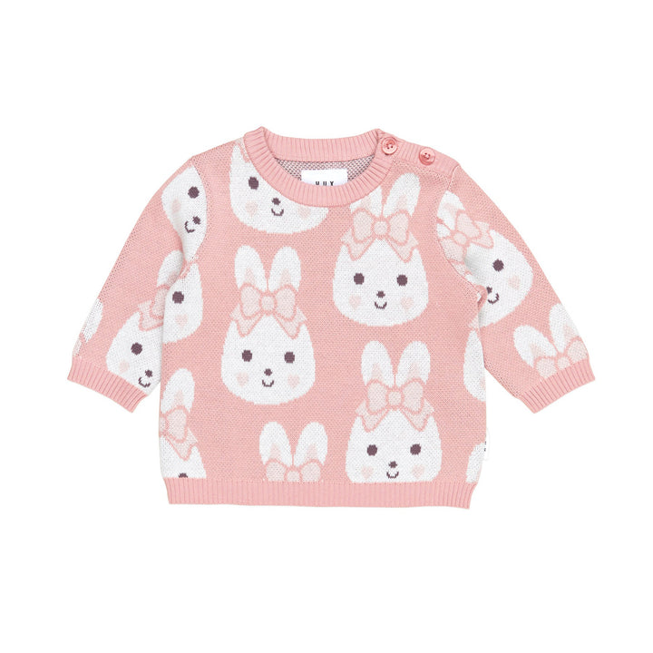 Huxbaby Bunny Love Knit Jumper - Dusty Pink