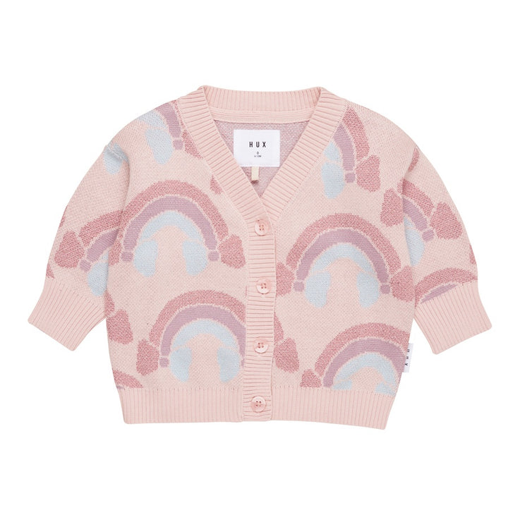 Huxbaby Rainbow Boxy Cardigan - Rose