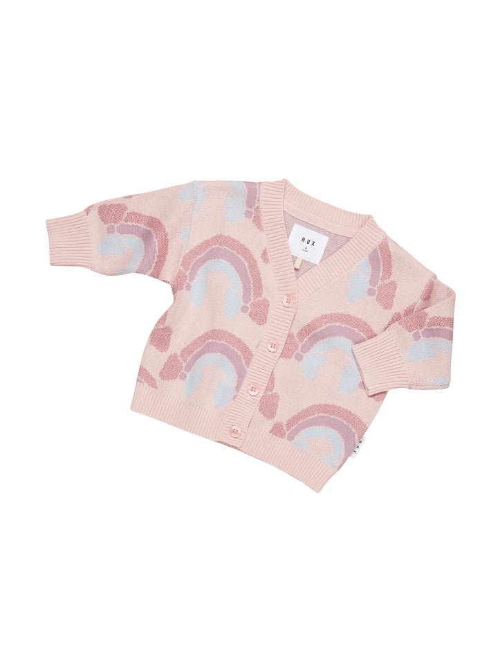 Huxbaby Rainbow Boxy Cardigan - Rose