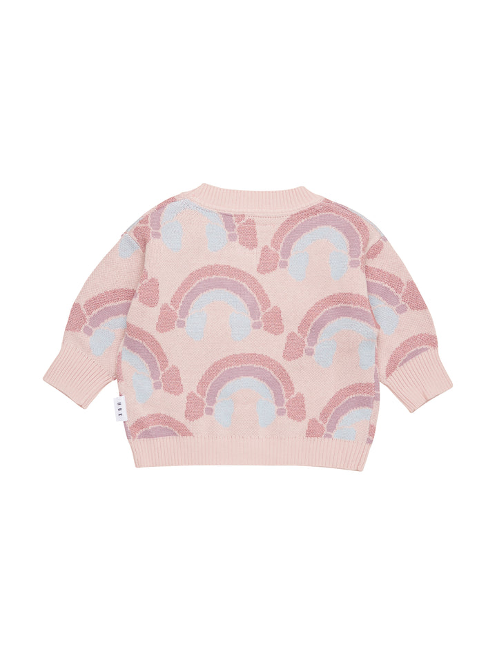 Huxbaby Rainbow Boxy Cardigan - Rose