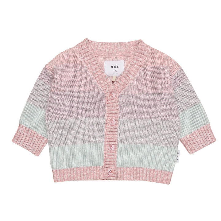 Huxbaby Jewel Boxy Cardigan - Rainbow Stripe