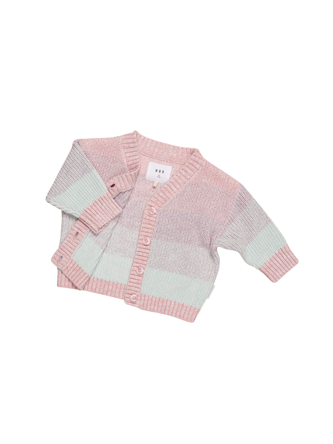 Huxbaby Jewel Boxy Cardigan - Rainbow Stripe