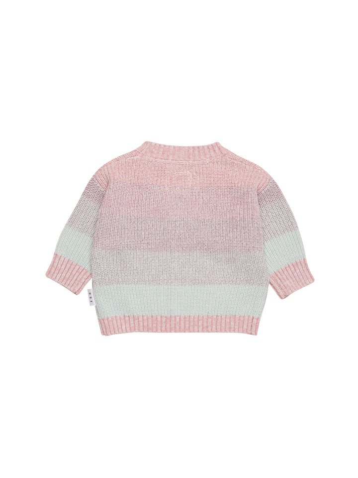 Huxbaby Jewel Boxy Cardigan - Rainbow Stripe
