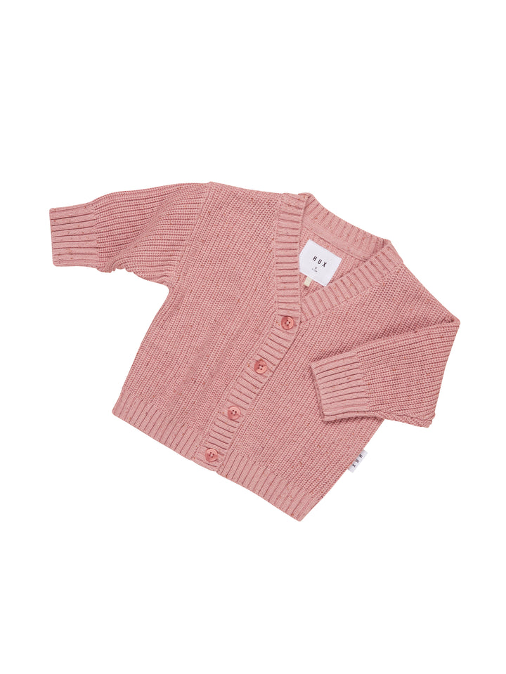 Huxbaby Sprinkles Boxy Cardigan - Dusty Rose