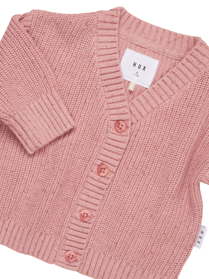 Huxbaby Sprinkles Boxy Cardigan - Dusty Rose
