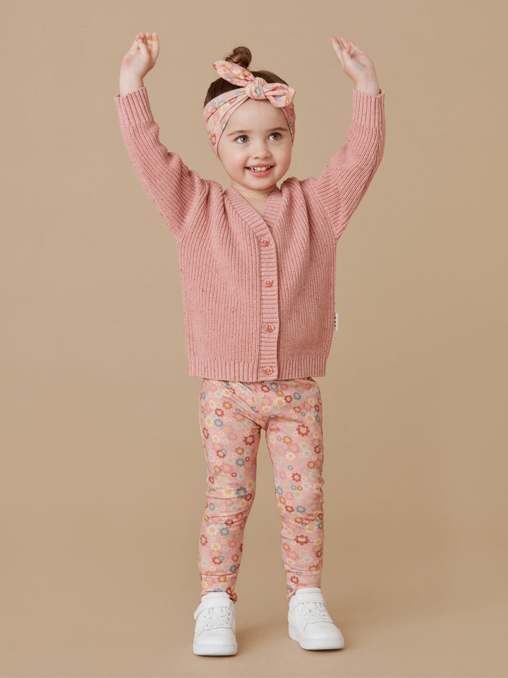 Huxbaby Sprinkles Boxy Cardigan - Dusty Rose