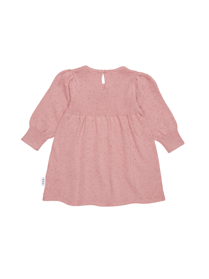 Huxbaby Sprinkles Knit Puff Dress - Dusty Rose