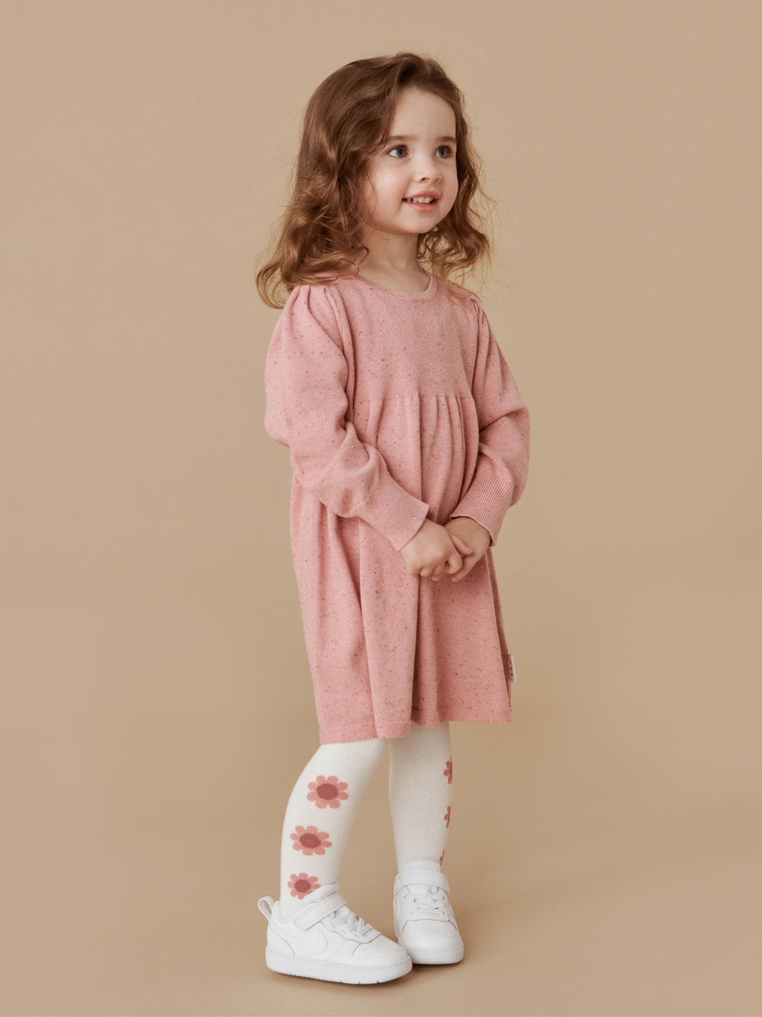 Huxbaby Sprinkles Knit Puff Dress - Dusty Rose