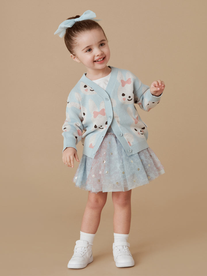 Huxbaby Bunny Boxy Cardigan - Sky