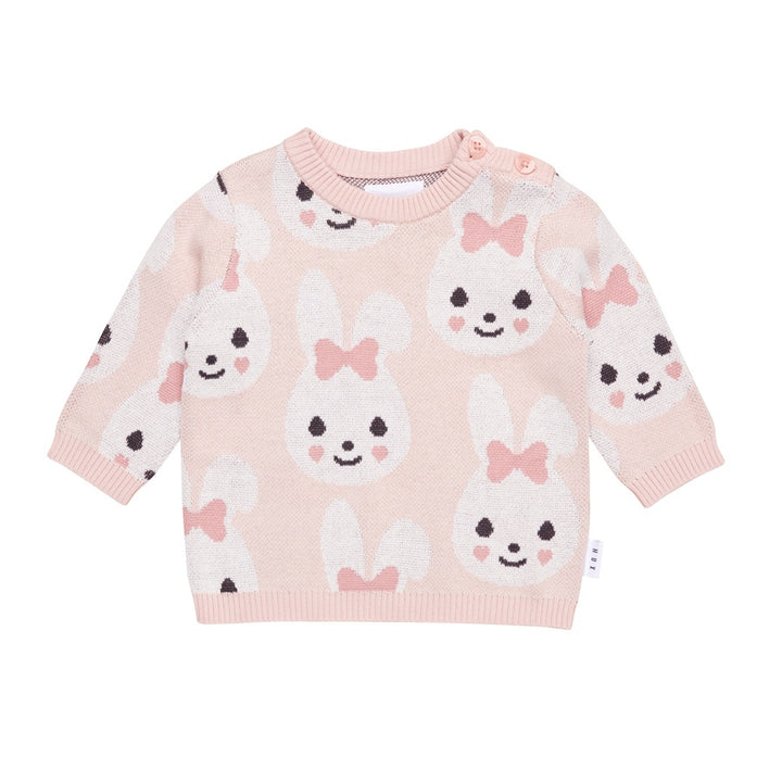 Huxbaby Bunny Knit Jumper - Rose