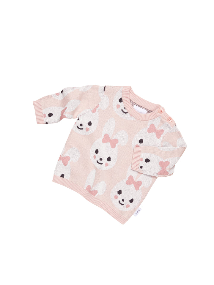 Huxbaby Bunny Knit Jumper - Rose
