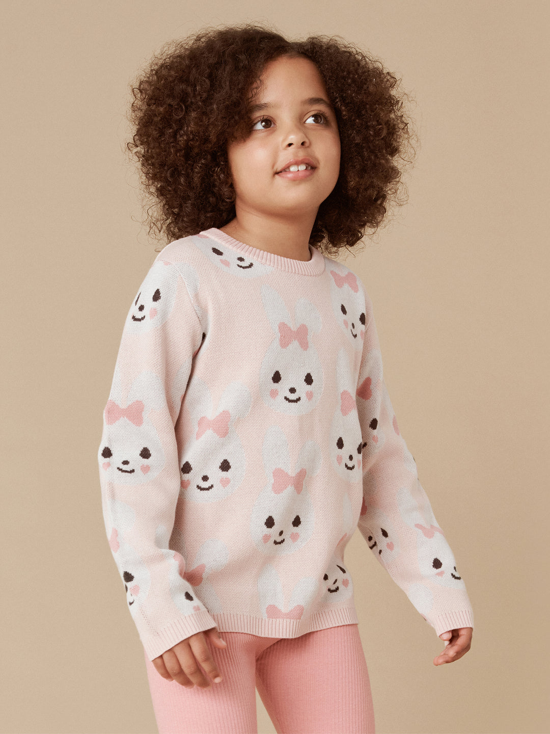 Huxbaby Bunny Knit Jumper - Rose