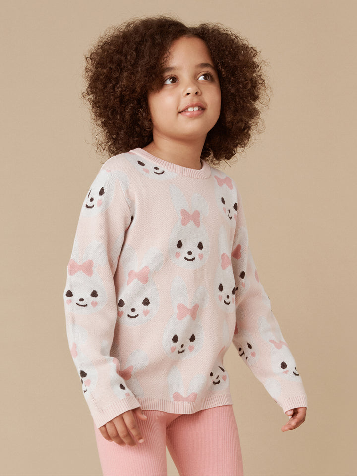 Huxbaby Bunny Knit Jumper - Rose