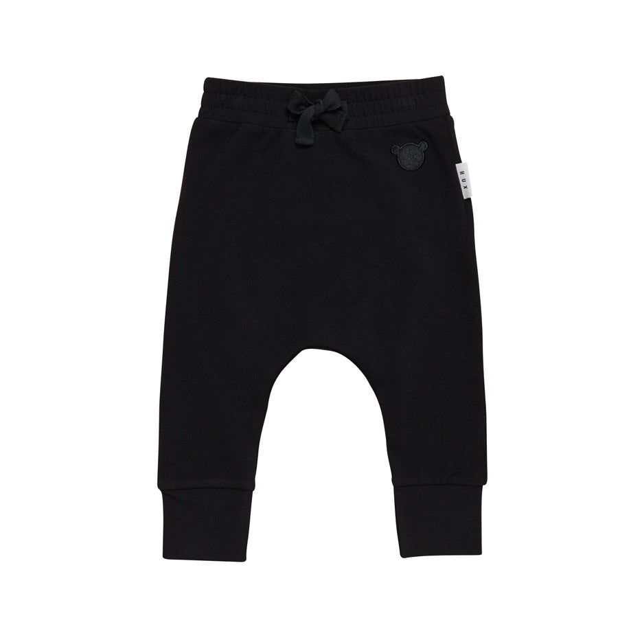 Huxbaby Black Jersey Drop Crotch Pant