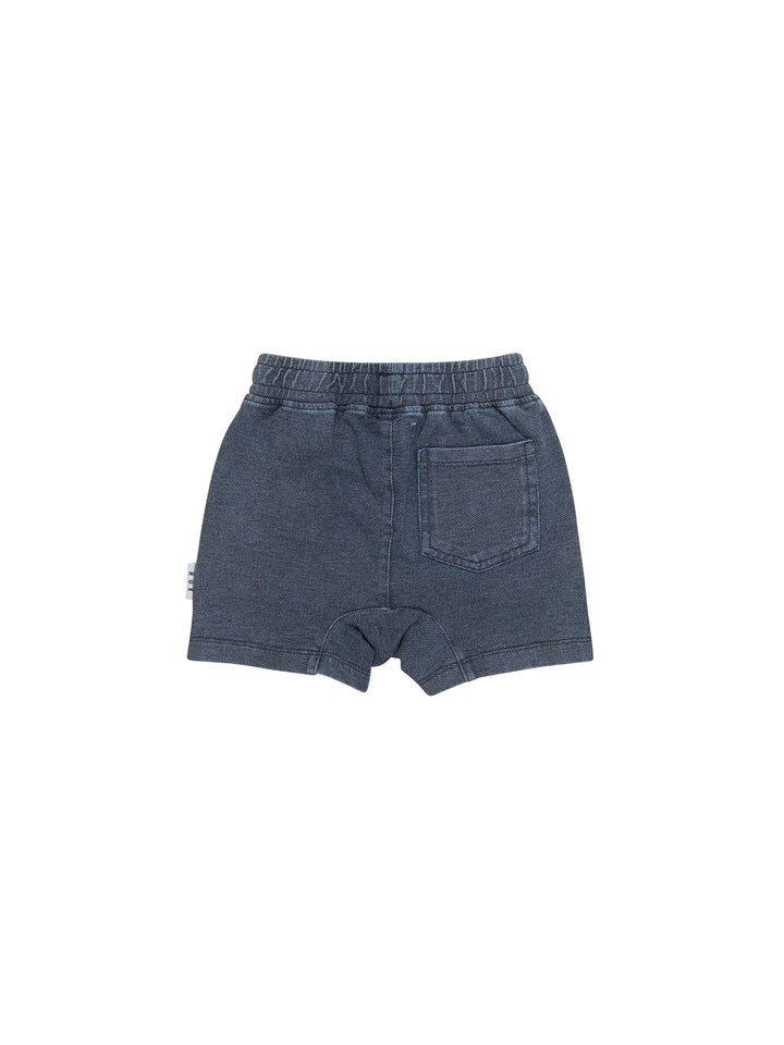 Huxbaby Rainbow Smiley Slouch Shorts - Denim