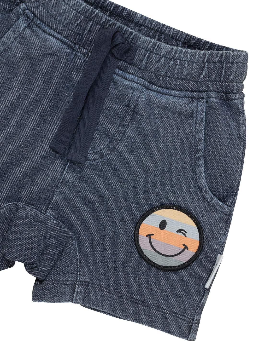 Huxbaby Rainbow Smiley Slouch Shorts - Denim