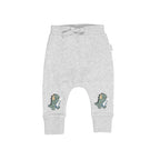 Furry Dino Drop Crotch Pant - Grey Marle