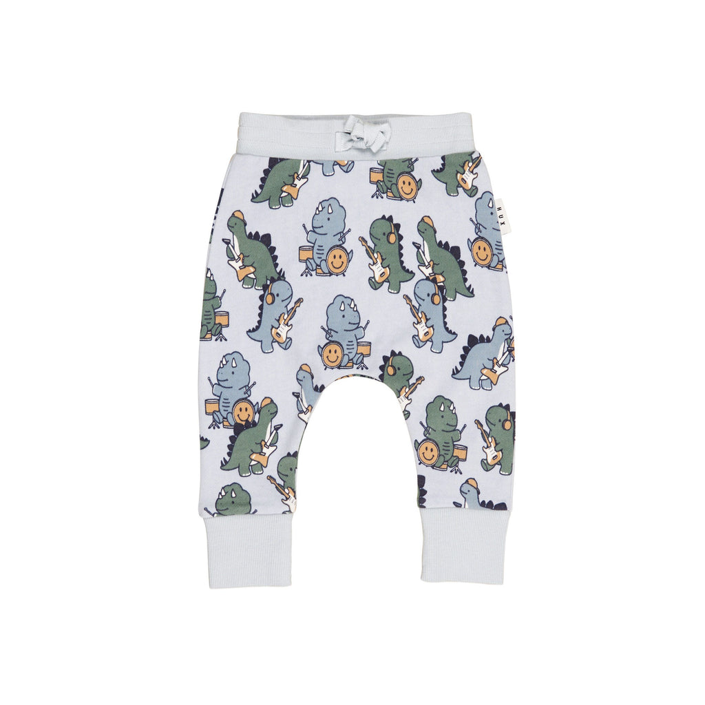 Huxbaby Dino Band Drop Crotch Pant - Slate