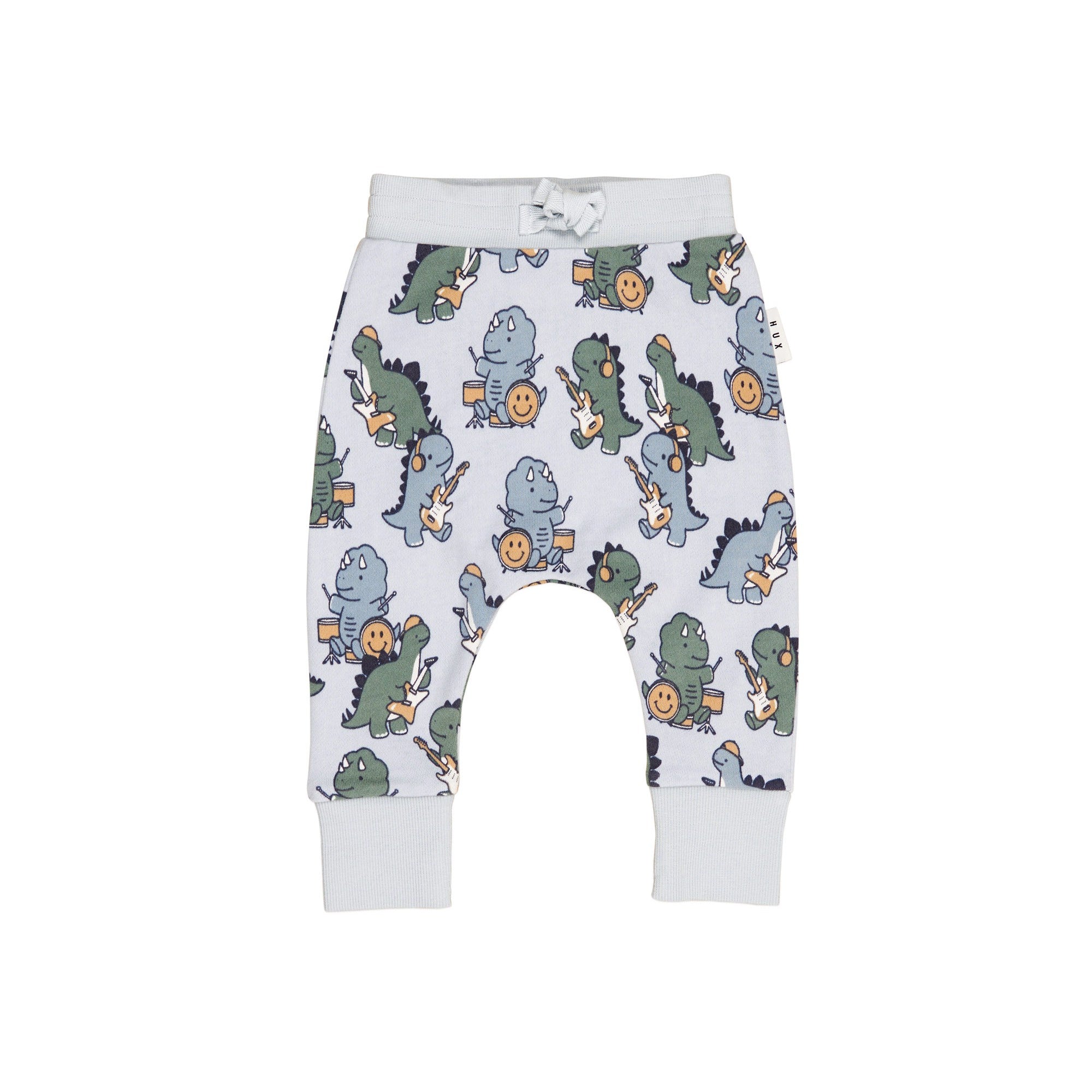 Huxbaby Dino Band Drop Crotch Pant - Slate