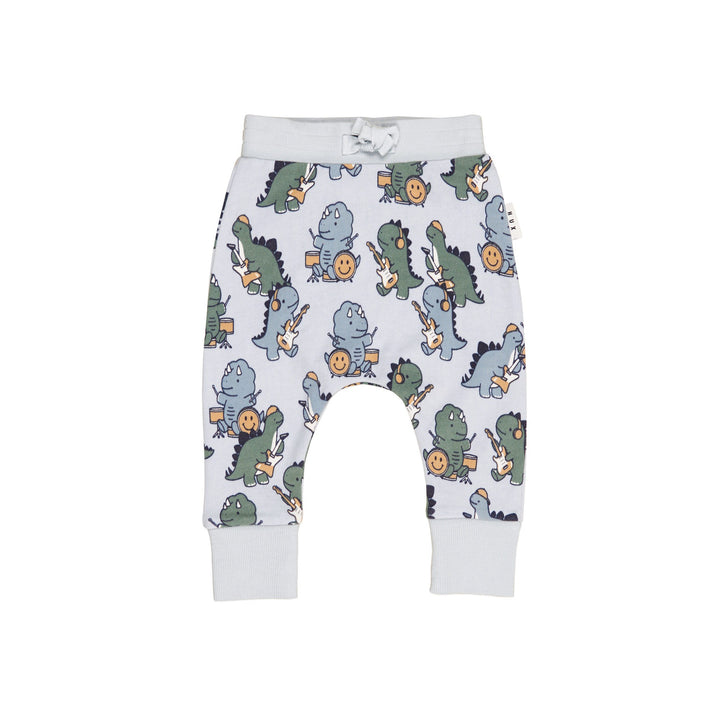 Huxbaby Dino Band Drop Crotch Pant - Slate