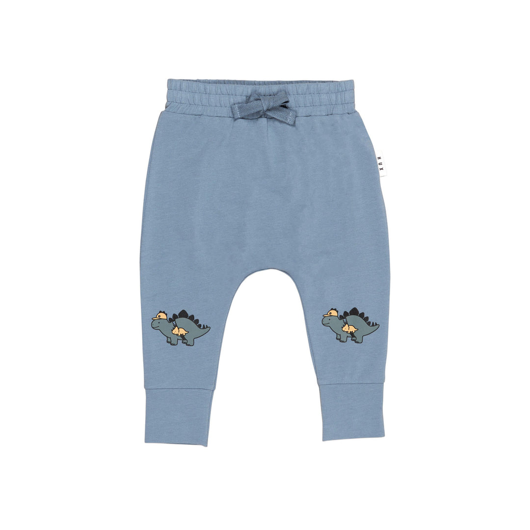 Huxbaby Adventure Dino Drop Crotch Pant - Dino Blue